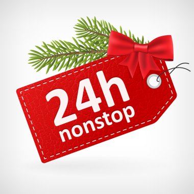 Kırmızı deri fiyat Noel etiket 24 saat hiç durmadan