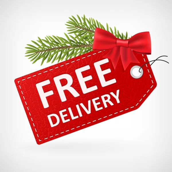 Christmas kırmızı deri ücretsiz teslimat etiket