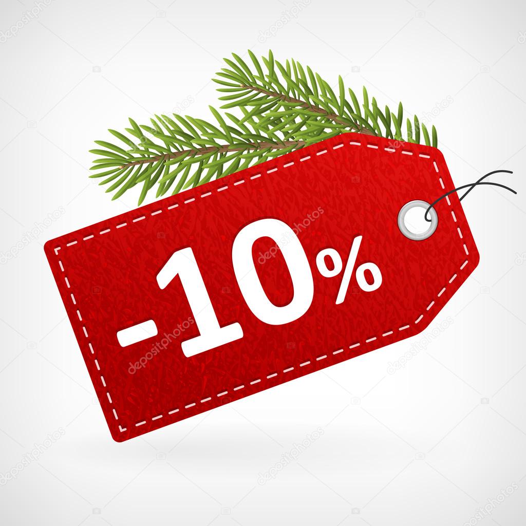 Red leather price christmas labels ten percent saleoff