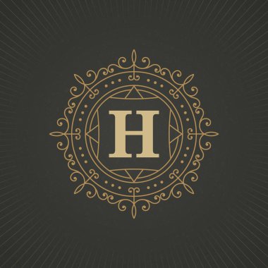 Kaligrafi monogram amblemi şablon tasarımı.