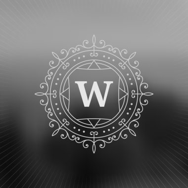 Kaligrafi monogram amblemi şablon tasarımı.