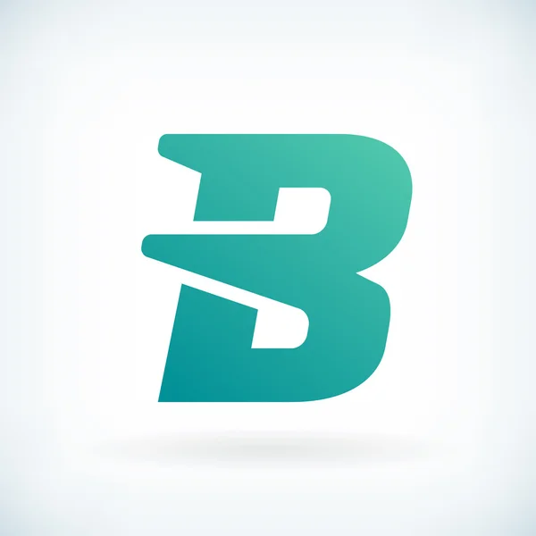 Letra moderna B golpe forma icono — Archivo Imágenes Vectoriales