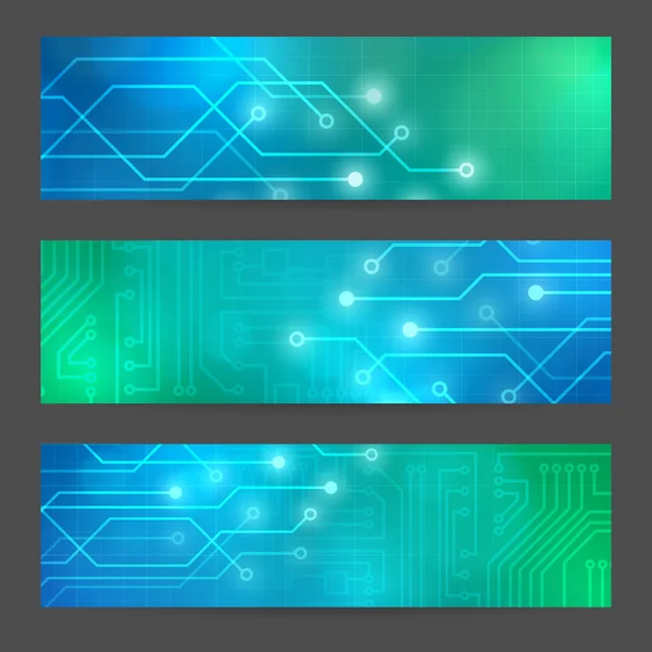 Set Abstract technology computer vector banners — Stock Vector