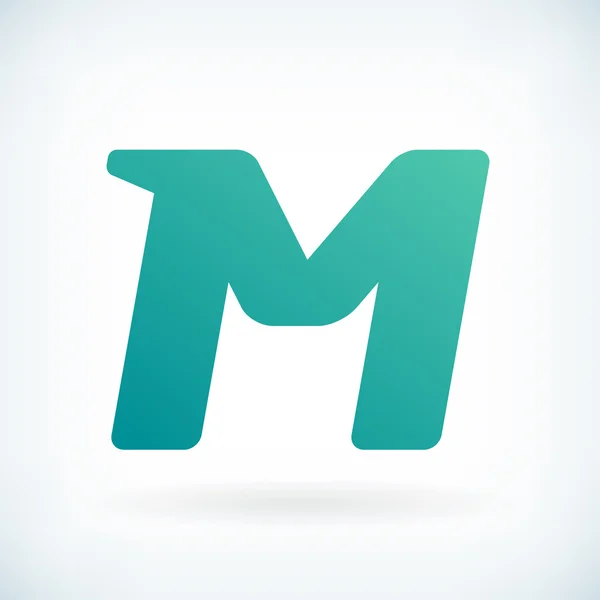 Σύγχρονη γράμμα M χτύπημα εικονίδιο σχήμα — Διανυσματικό Αρχείο