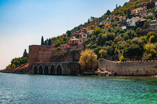 Hamnen Alanya Stad Turkiet — Stockfoto