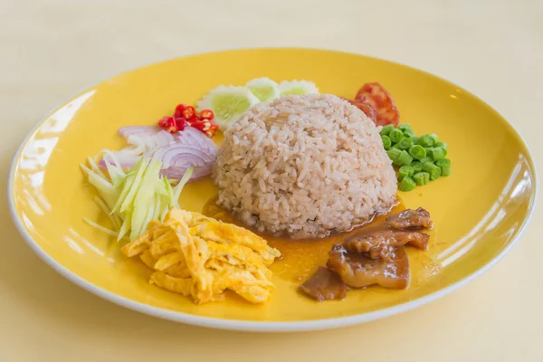 Fried rice with Shrimp paste, Thai style food. Thailand's nation — Stock Photo, Image