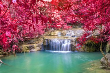 erawan şelale Milli Parkı, derin orman şelale