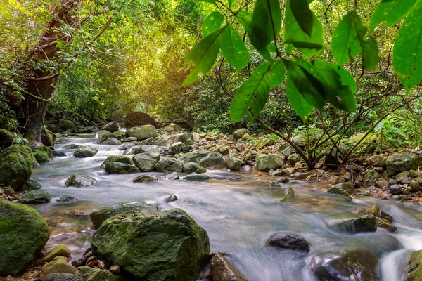 Cachoeira na selva de floresta tropical profunda (Krok E Dok Waterfall Sarab — Fotografia de Stock