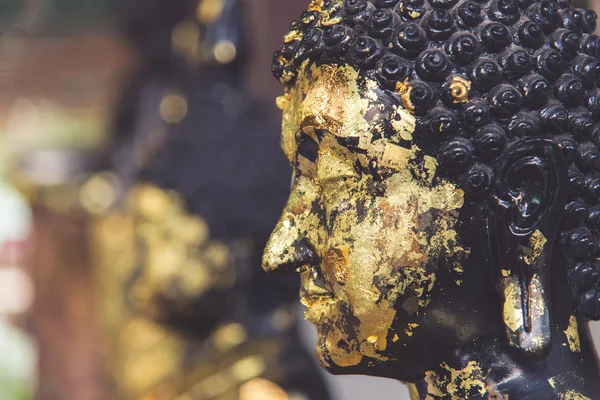 Closeup of Buddha statue gilded in the measure — Stock Photo, Image