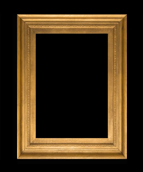 Gold frame Elegant vintage Isolated on black background — Stock Photo, Image
