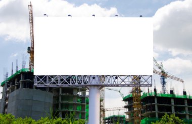 İnşaat sitede reklam için boş billboard