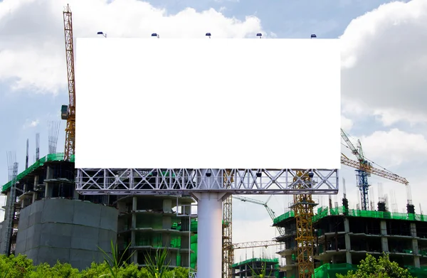 Blank billboard for advertisement on the construction site — Stock Photo, Image