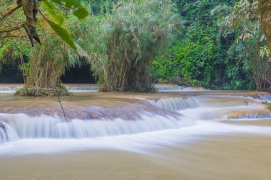 Şelale (Tat Kuang Si Waterfalls Luang praba, yağmur ormanlarında