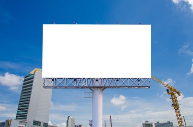 İnşaat sitede reklam için boş billboard
