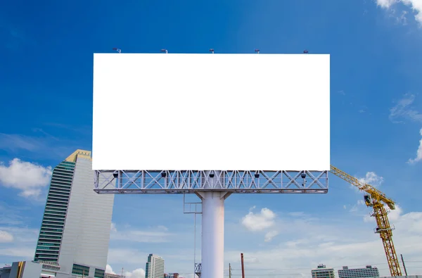 İnşaat sitede reklam için boş billboard — Stok fotoğraf