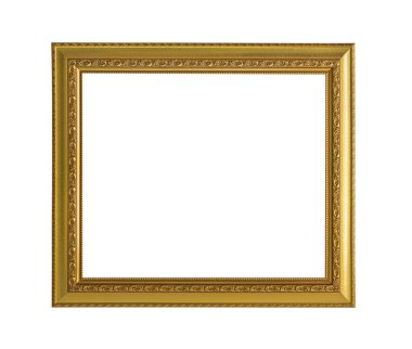 Altın çerçeve Beyaz zemin üzerinde izole edilmiş zarif vintage