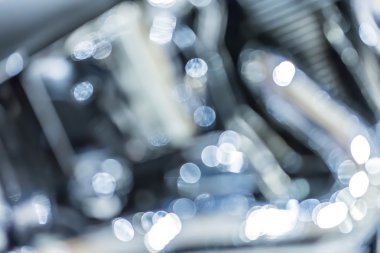 Bokeh arka plan için gümüş metal aydınlatma dekor