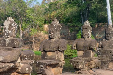 Bayon kale veya Prasat Bayon Khmer tapınakta Angkor, siem biçmek