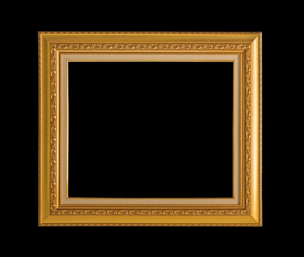 Elegantní zlatý rám ročník izolované na černém pozadí — Stock fotografie