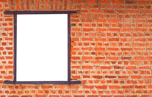 Blank billboard on brick wall for new advertisement — Stock Photo, Image