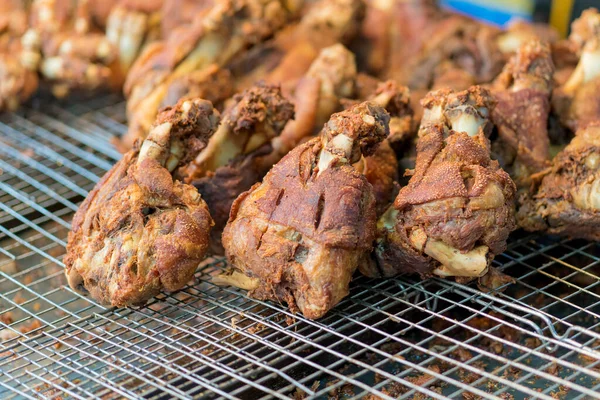 Nudillo Pierna Cerdo Frito Cocinado Estilo Tailandés Mercado — Foto de Stock