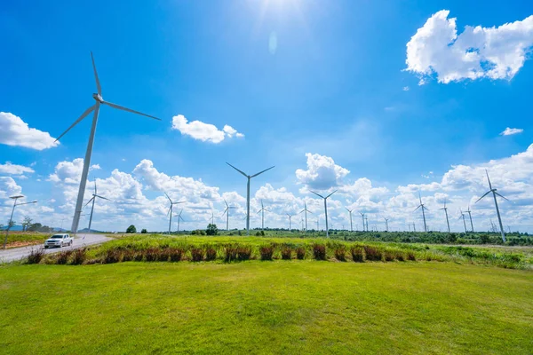 Windrad Erneuerbare Energiequelle Sommer Mit Blauem Himmel — Stockfoto