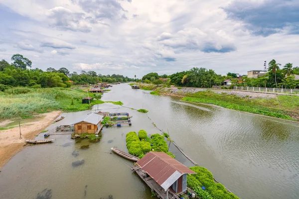 Річка Сакае Кранг Рідні Села Біля Річки Uthai Thani Таїланд Стокове Зображення
