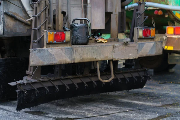 Asfalt Bestrating Machine Tijdens Het Wegwerk Road Machinery Bouwplaats Voor — Stockfoto