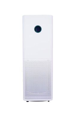 Hava temizleyicisi White 'da izole edildi. Hava temizleyici nemlendirici. Alerjen ve Odor Aletleri Azaltıyor. Modern Teknoloji.