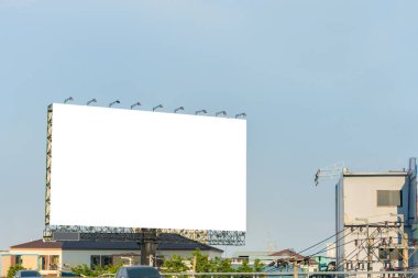 Billboard veya reklam afiş reklam kavramı arka plan için bina.