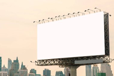 Billboard veya reklam afiş reklam kavramı arka plan için bina