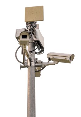 Güvenlik Cctv kamera izole beyaz arka plan üzerinde
