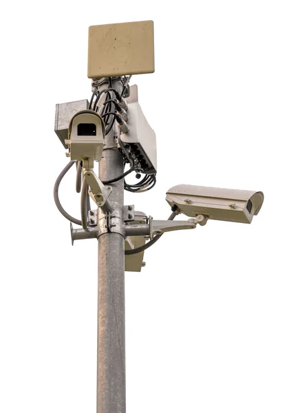 Cctv övervakningskamera isolera på vit bakgrund — Stockfoto