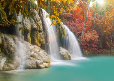 erawan şelale Milli Parkı, derin orman şelale