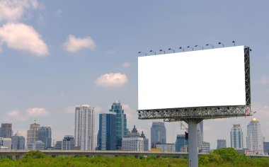 city view geçmişi olan yolda büyük boş Pano