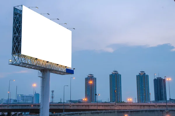 Blank billboard at twilight time for advertisement. — Stock Photo, Image