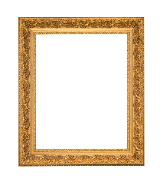 Золота рамка Елегантна старовинна ізольована на білому тлі — стокове фото