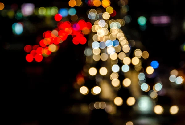 Abstact vervagen bokeh van avond verkeer jam op weg in de stad — Stockfoto