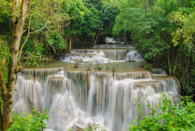Derin yağmur ormanları orman şelale (Huay Mae Kamin Waterfall ben