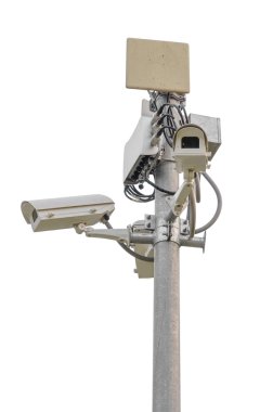 Güvenlik Cctv kamera izole beyaz arka plan üzerinde
