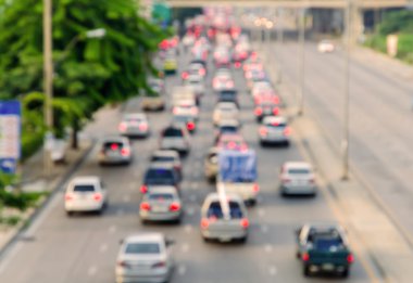 Hareket Bulanıklığı şehir yolu üzerinde trafik sıkışıklığı