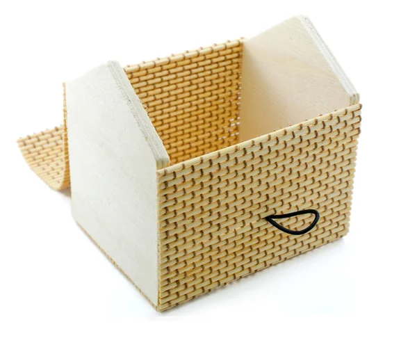 Wood box isolated on white background — Stock Photo, Image