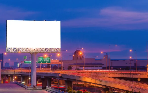 Blank billboard at twilight time for advertisement — Stock Photo, Image