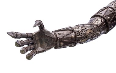 Metalik siber veya makine yapılan robot el bo kilitler