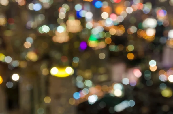 Abstracte circulaire bokeh van stadsgezicht twilight tijde — Stockfoto