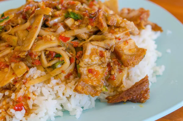Thai Food, Riz frit au basilic porc — Photo