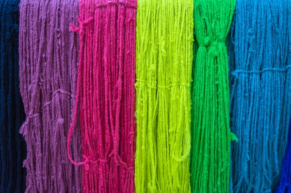 Colorful of Raw silk thread for background. — Stock Photo, Image