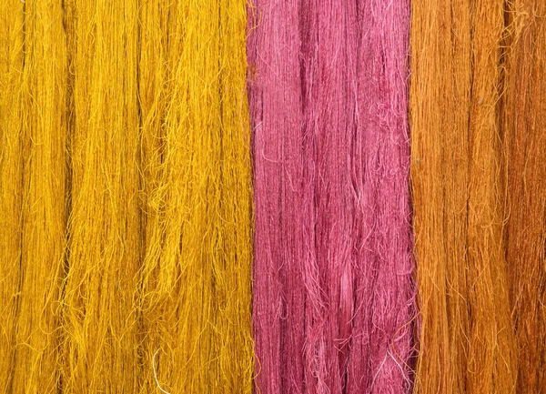 Colorful of Raw silk thread for background. — Stock Photo, Image