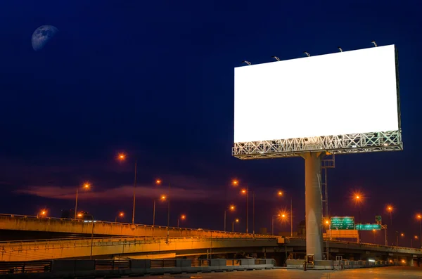 Blank billboard at twilight time for advertisement — Stock Photo, Image