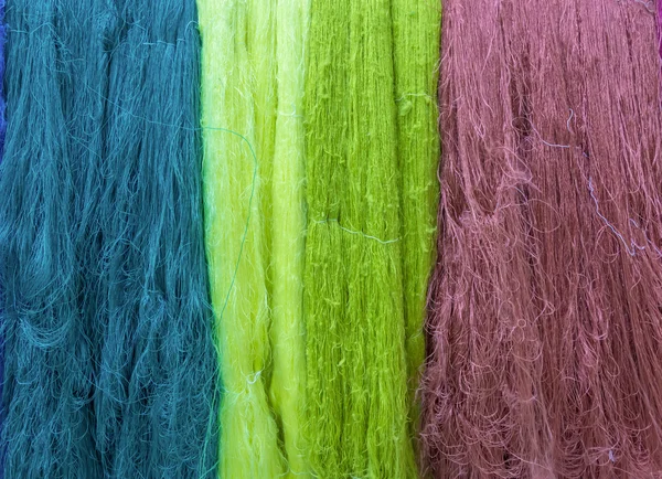 Colorful of Raw silk thread for background. — Stock Photo, Image